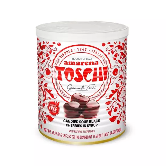 Toschi Amarena Black Cherries in Syrup, 2 LB 3.27 Oz 2.2 Pound (Pack of 1) 