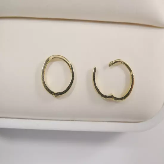 REAL 10K SOLID YELLOW GOLD SIMPLE TINY 9MM HOOP HUGGIE EARRING