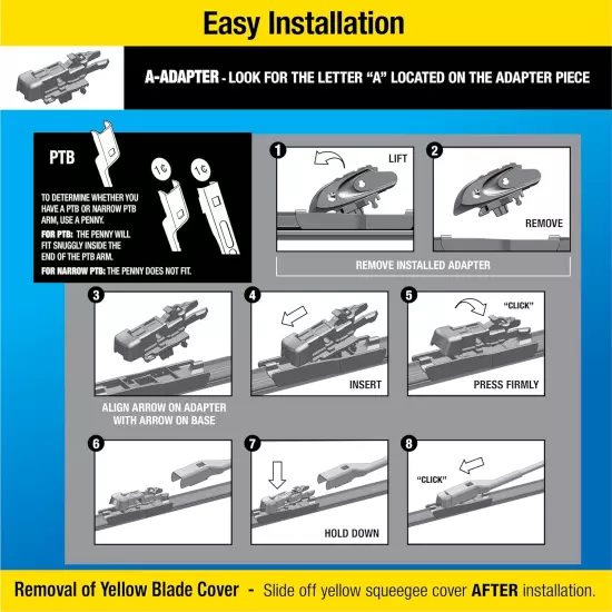 830119 Silicone Endura Wiper Blades, 19 Inch Windshield Wipers (Pack of 1), Auto