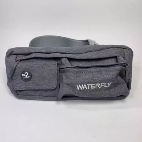 WATERFLY Fanny Pack Gray Water Resistant Small Waist Pouch Adj Belt Unisex