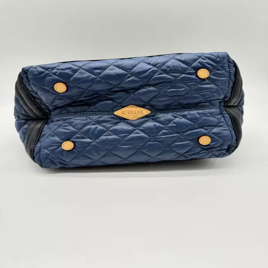 MZ WALLACE Empire quilted nylon small tote - Navy blue (No long strap)