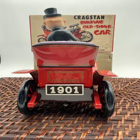 Vintage Toy Cragstan Shaking Antique Car Battery Op Metal Japan Orig Box-1943.24