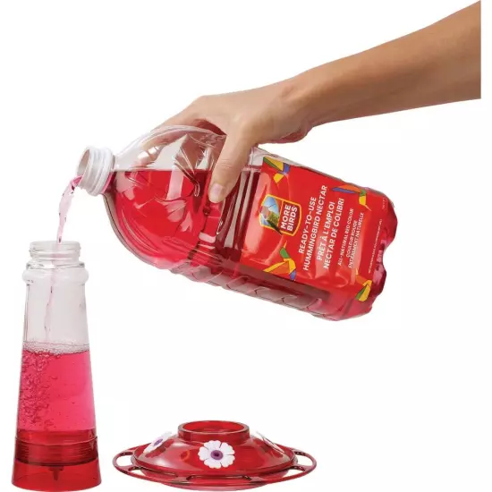 More Birds 64 Oz. Red Ready To Use Liquid Hummingbird Nectar MB700 More Birds