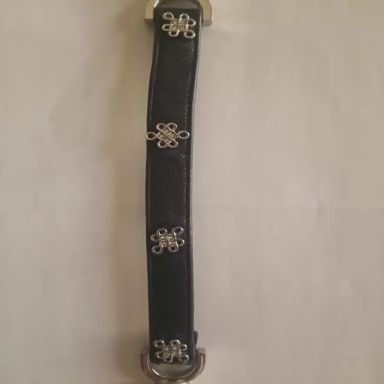 Women's Leather Bracelet Clasp Black Silver Tone Buckle 