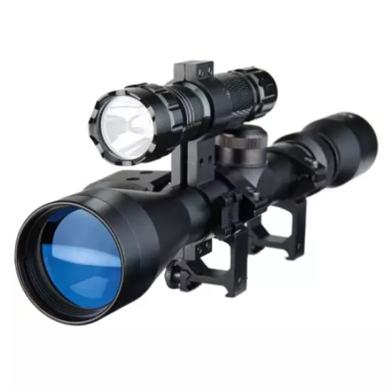 3-9X40mm Tactical Reflex Cross Reticle Rifle Scope with Laser Sight & Torch NEW