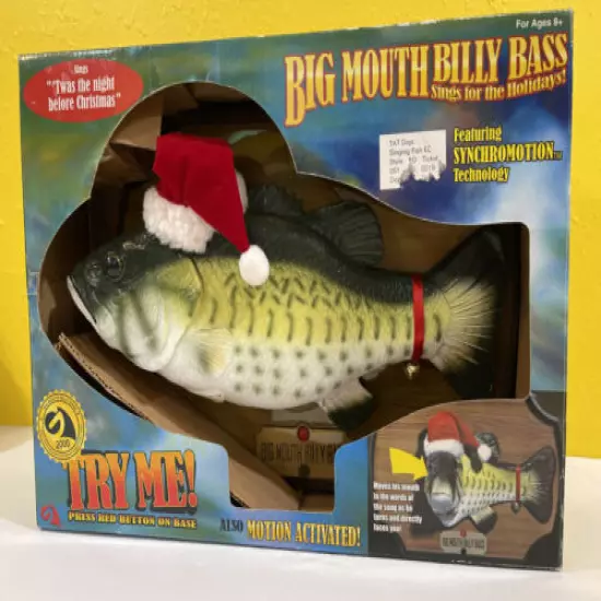 NEW Big Mouth Billy Bass Sings for the Holidays Twas the Night Before Christmas