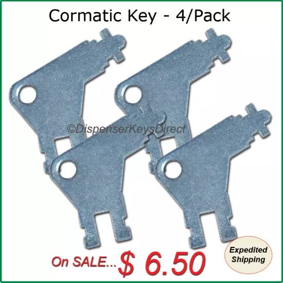 Cormatic Dispenser Key #50504 for Paper Towel & Toilet Tissue Dispensers (4/pk.)