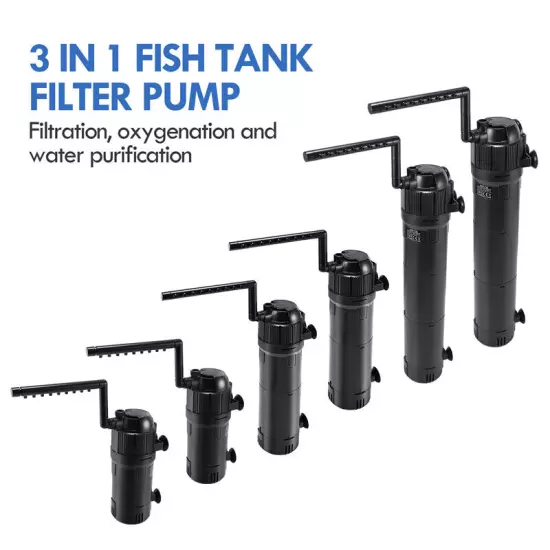 5-in-1 Internal Aquarium Fish Tank UV Sterilizer Filter Submersible Water Pump