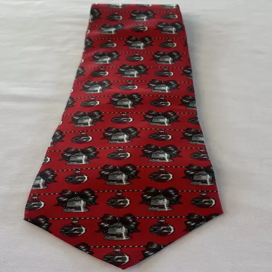 American Traditions Christmas Bells Red Men’s SILK Neck Tie