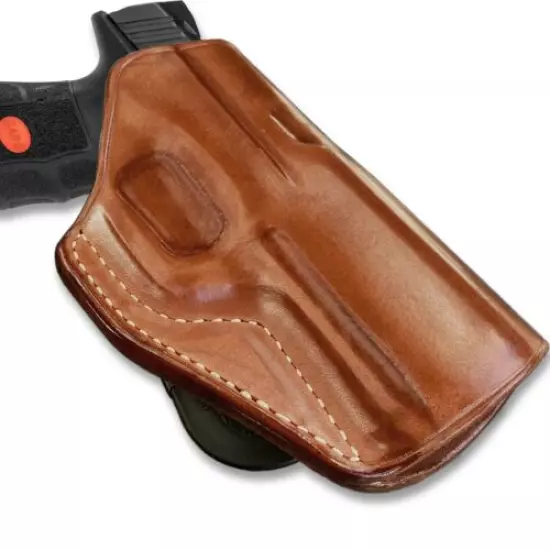 Premium Leather OWB Paddle Holster With Open Top Fits, SAR-9 9mm 4.4'' #1286#