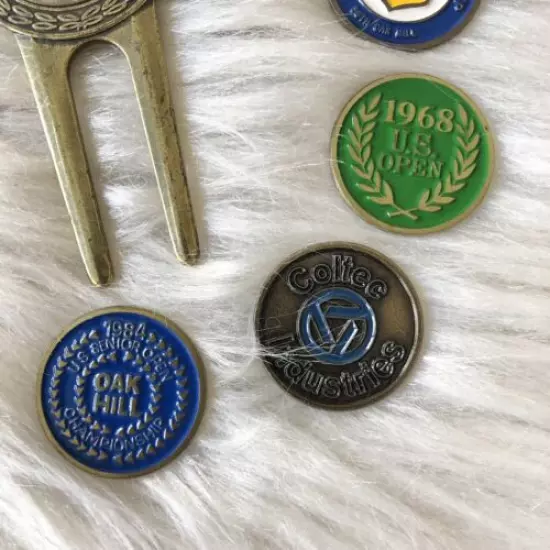 Vintage Oak Hill CC Golf Divot Tool Set Multiple Ball Markers- Ryder Cup US Open