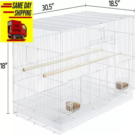 Yaheetech 30-Inch Stackable Flight Bird Cages for Parakeets Cockatiels Conures F