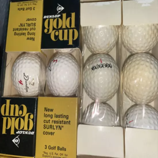 Vintage Dunlop Gold Cup Golf Balls Set - Four Sleeves Unused