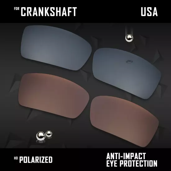 Anti Scratch Polarized Replacement Lenses for-Oakley Crankshaft OO9239 Options