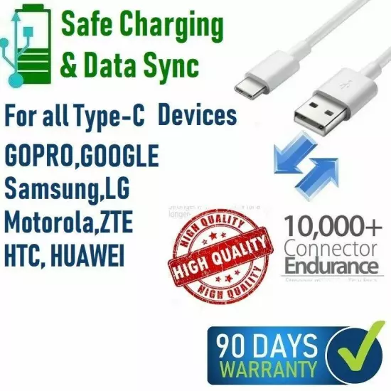 Braided USB C Type-C Fast Charging Data SYNC Charger Cable Cord 1/3/6/10FT LONG