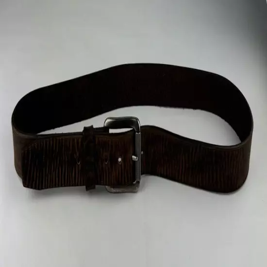 Justin Wide Brown Leather Work Belt Men's Size 42 Sanded Bomber