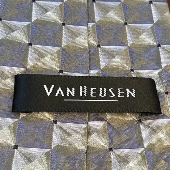 Van Heusen Blue Green Hand Made 100% Silk Men’s Neck Tie Made In China