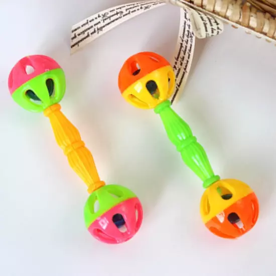 2 Pcs Bird Parrot Toy Rattle Birds Exercise Plastic Double Headed Bell Pet Kid