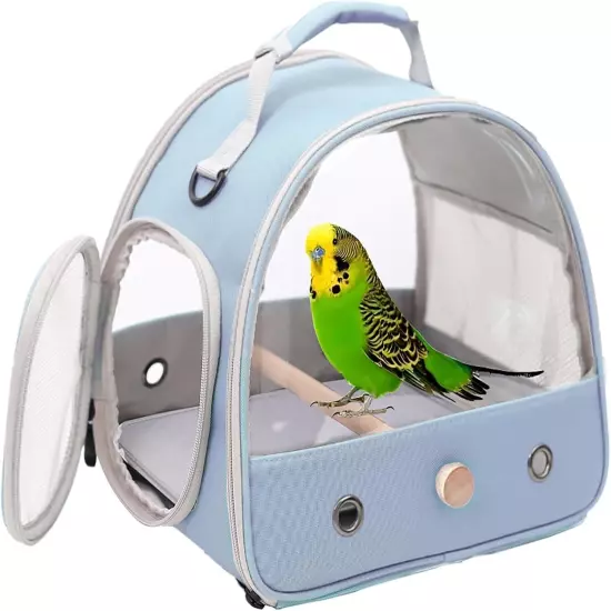 Small Bird Parrot Travel Carrier Bag Standing Perch Tray Breathable Portable