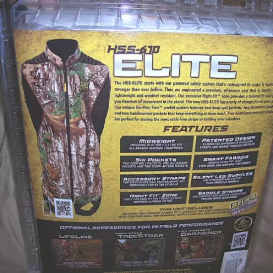 HSS-610 Elite Safety Harness Deer Hunting Tree Stand Harness Sm/Med Hunting Vest