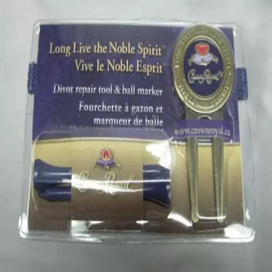 New Crown Royal Canadian Whisky Golf Divot Repair Tool and Ball Marker