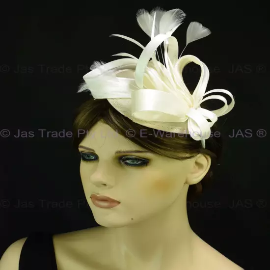 Spring Racing Race Party Melbourne Cup Feather Headband Hairband Clip Fascinator