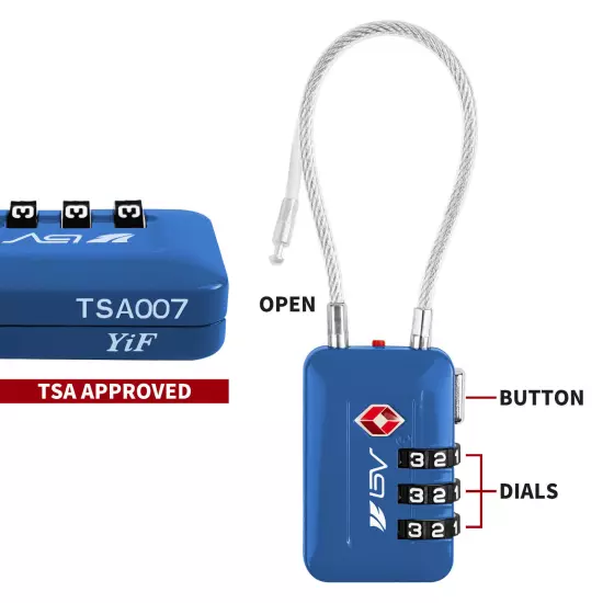 BV TSA Luggage Lock Suitcase Travel Lock Digit Combination Multi-Colors (2 Pack)