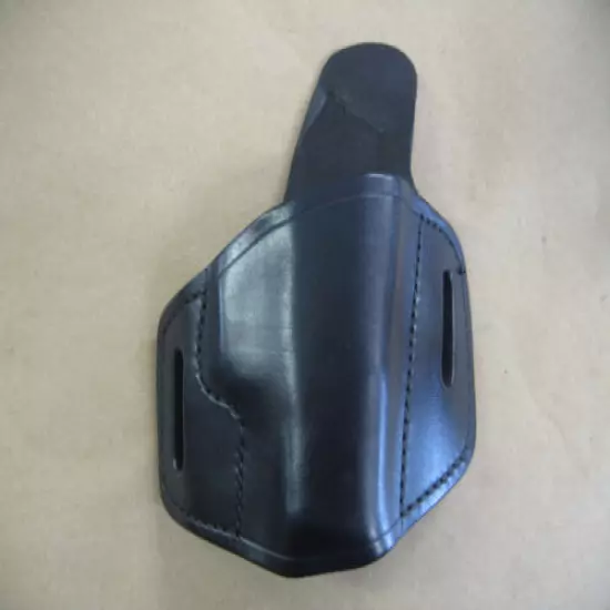 Kahr CT9 CW9 CM9 PM9 Leather 2 Slot Molded Pancake Belt Holster - Black