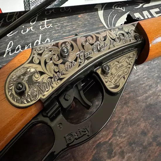 Personalized Daisy 1938 Red Ryder BB Air Rifle- Laser Engraved Scrolls & Names