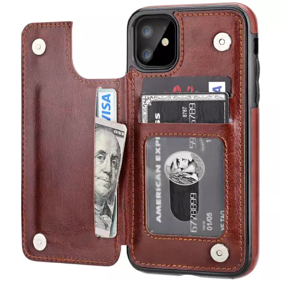 Wallet Card Case Cover Leather Magnetic For iPhone 15 16 PRO MAX 14 13 12 11 XS 