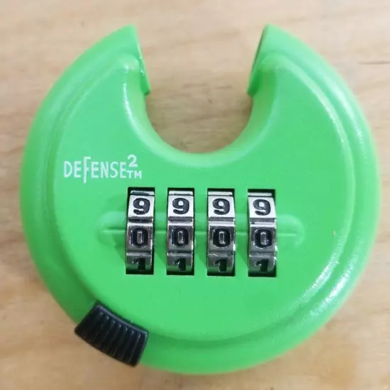 Packrite Defense2 Combination Disc Lock Green 2 3/4”