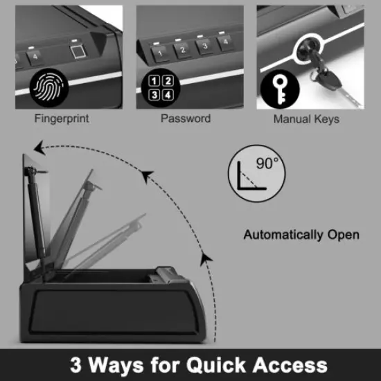 Costway Safety Gun Box Dual Firearm Safety Device w/ Biometric Fingerprint Lock