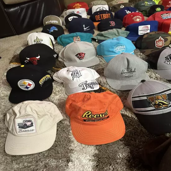 Huge Hat Bundle Of Vintage, Snap back, Sports, Etc Bundle-86 Total