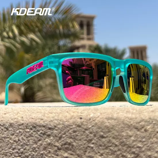 KDEAM Square Polarized Sunglasses Mens Women Photochromic Driving Glasses UV400