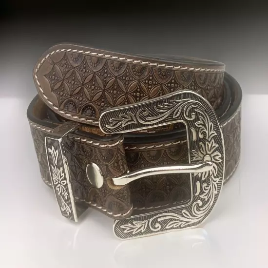 Western Genuine Leather Belt Full Grain Handmade Men's Heavy Duty With Buckle