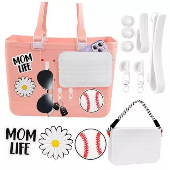 Accessories Set for Bogg Bag,Silicone Phone Holder with Charms for Bogg Bag,3 