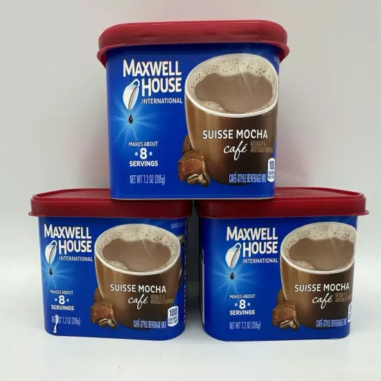 3 Pack - Maxwell House International Suisse Mocha Cafe Beverage Mix, 7.2 oz NEW