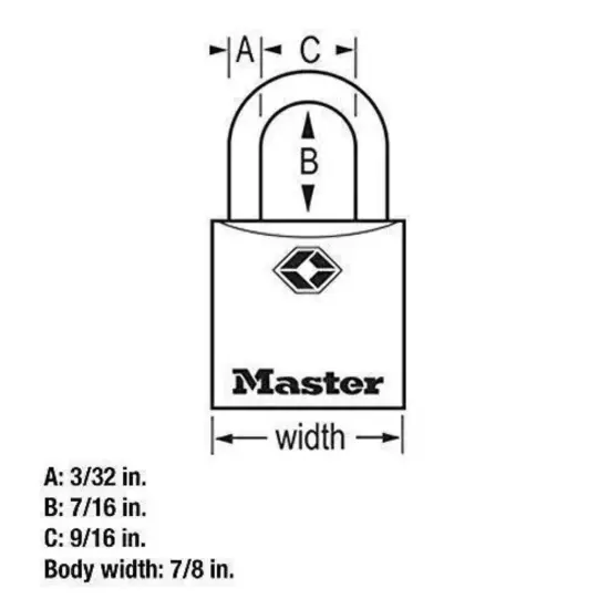 Set Of 4 007 Master Lock TSA Approved XFG Luggage Locks With Keys. Keyed Alike