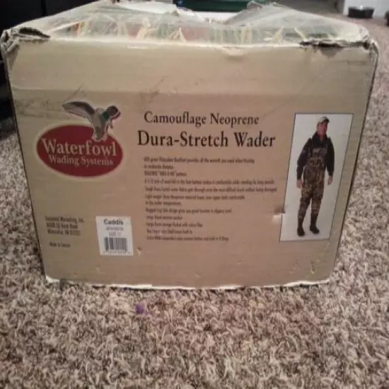 NEW Waterfowl Wading Systems Camouflage Neoprene Bootfoot Waders Caddis Size 11