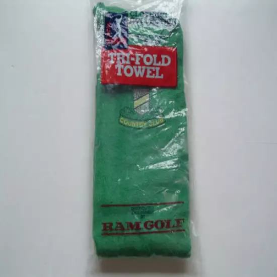 Pleasant valley country club PGA tour golf towel NOS green tri fold towel 