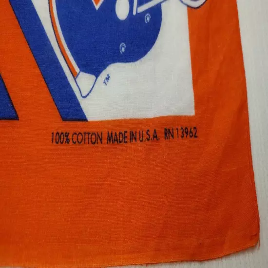 Denver Broncos NFL Vintage Bandana Classic VINTAGE Logo 100% Cotton MADE IN USA.