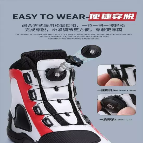 Professional Non-Slip Motorcycle Boots Men's High Top Comfortable Riding Shoes