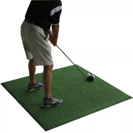 Backyard Golf Mat 5' x 5' Pro Residential Practice Golf Turf Mat With Foam Pad