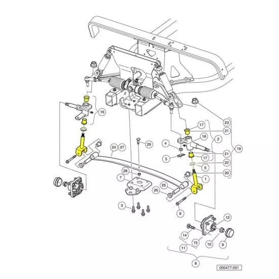 FrFront End Pin Repair Kit for Club Car 1981- Cart 1016386 1010121 D5M8