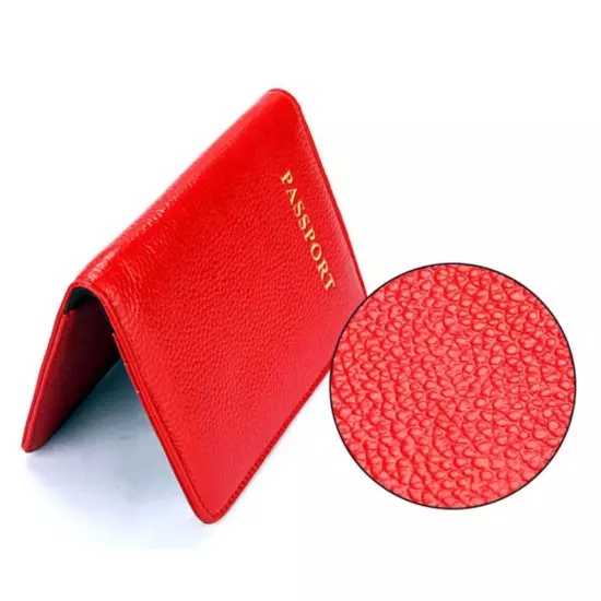 Litchi Texture Multifunctional Genuine Leather Passport Package for travel(Red)