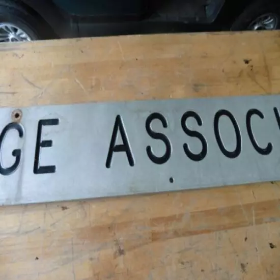 vtg Sign" Pleasant Ridge Associates "Stainless hunting fish game Club NY 