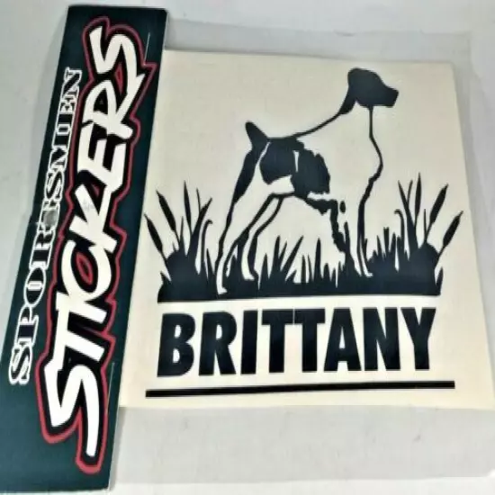 Vintage SPORTSMEN STICKERS VINYL AUTO DECAL "BRITTANY" SPANIEL HUNTING DOG