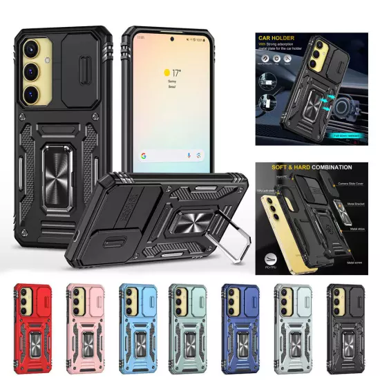 Armor Rugged Case Slide Camera Cover For Samsung Galaxy S24 S23 Ultra S22 S21