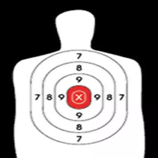 B-27E [B27E] Silhouette Target Reversed Red Center [22.5" x 34.5"] (50 targets)