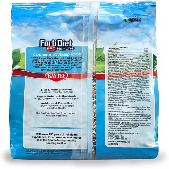 Forti-Diet Pro Health Pet Conure & Lovebird Food, 4 Lb